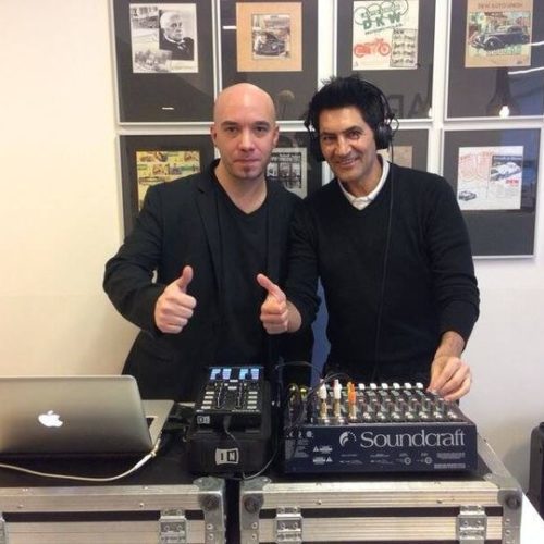 DJ Sergio Calderón con Iñaki Alcubilla de Arco Peluquería.